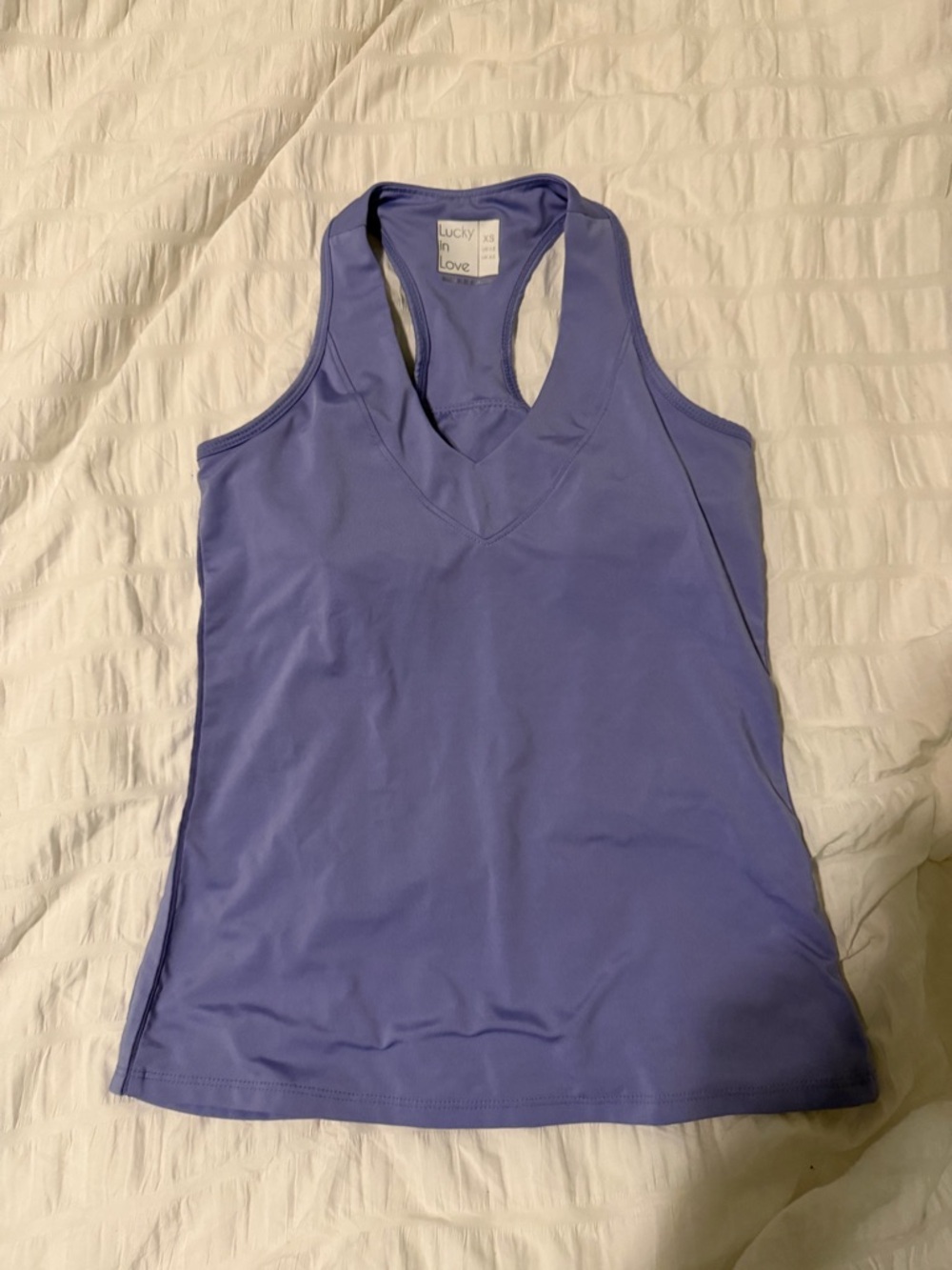Lucky in Love Lavender Racerback V-Neck Tank